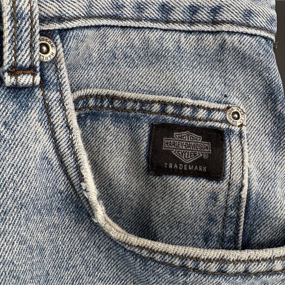 Vintage Harley Davidson Men's Traditional Light Wash Denim Jeans 36 USA Biker - Picture 3 of 16